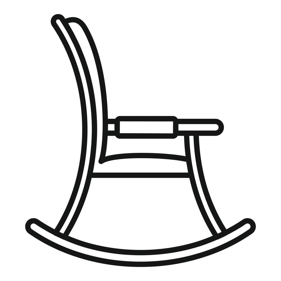 icône de fauteuil à bascule de retraite, style de contour vecteur