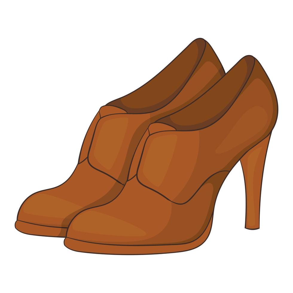 chaussures pour femmes sur l'icône de la plate-forme, style cartoon vecteur