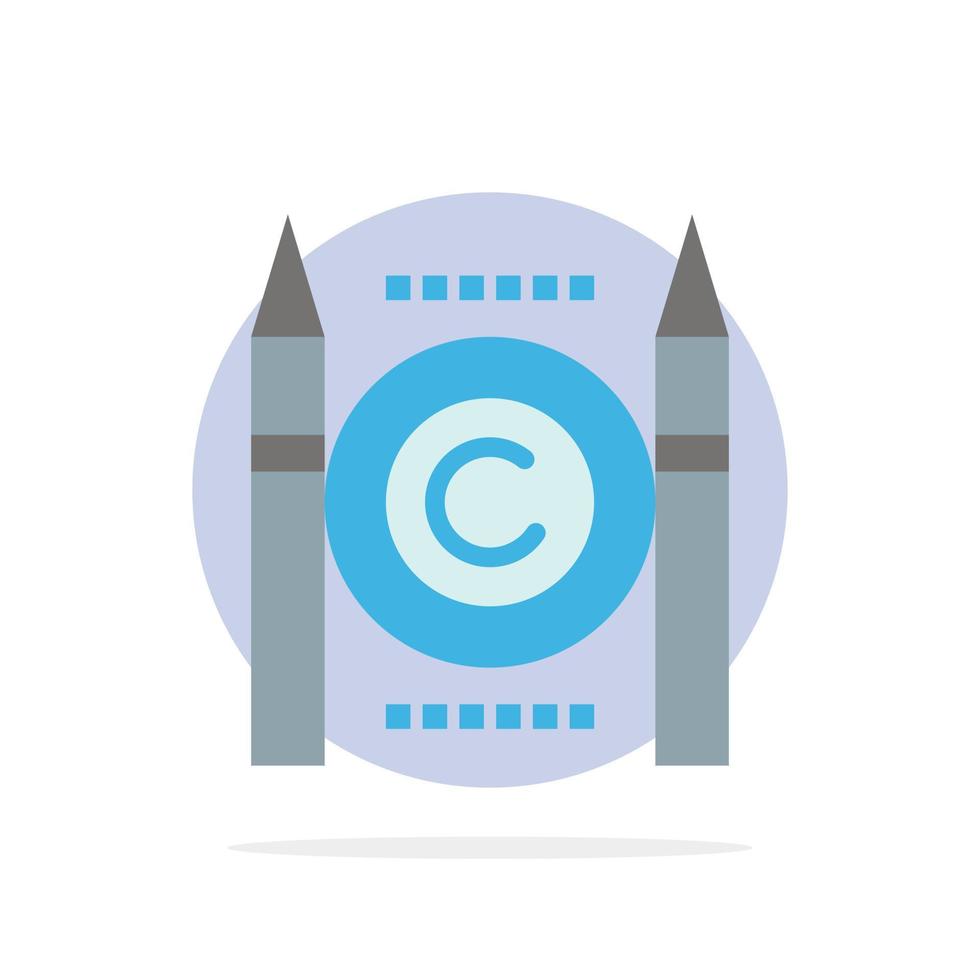 conflit d'affaires droit d'auteur cercle abstrait numérique fond plat icône de couleur vecteur