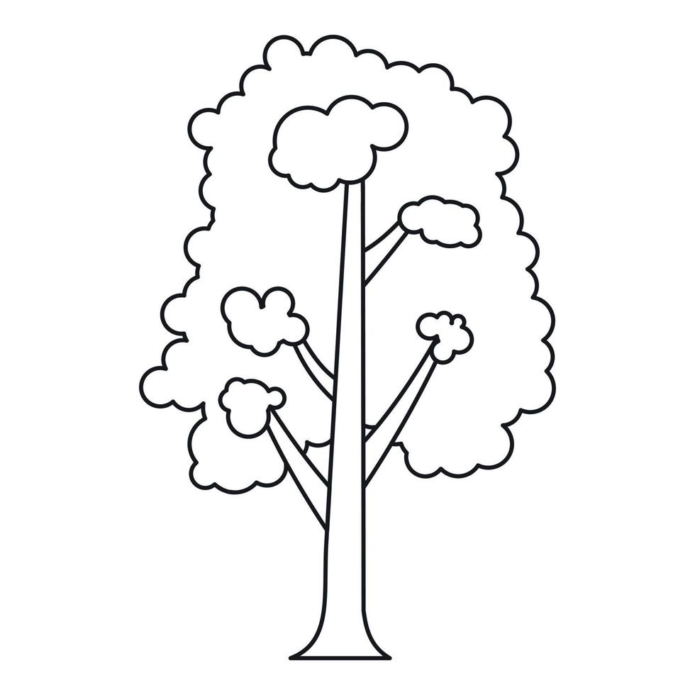 icône d'arbre, style de contour vecteur