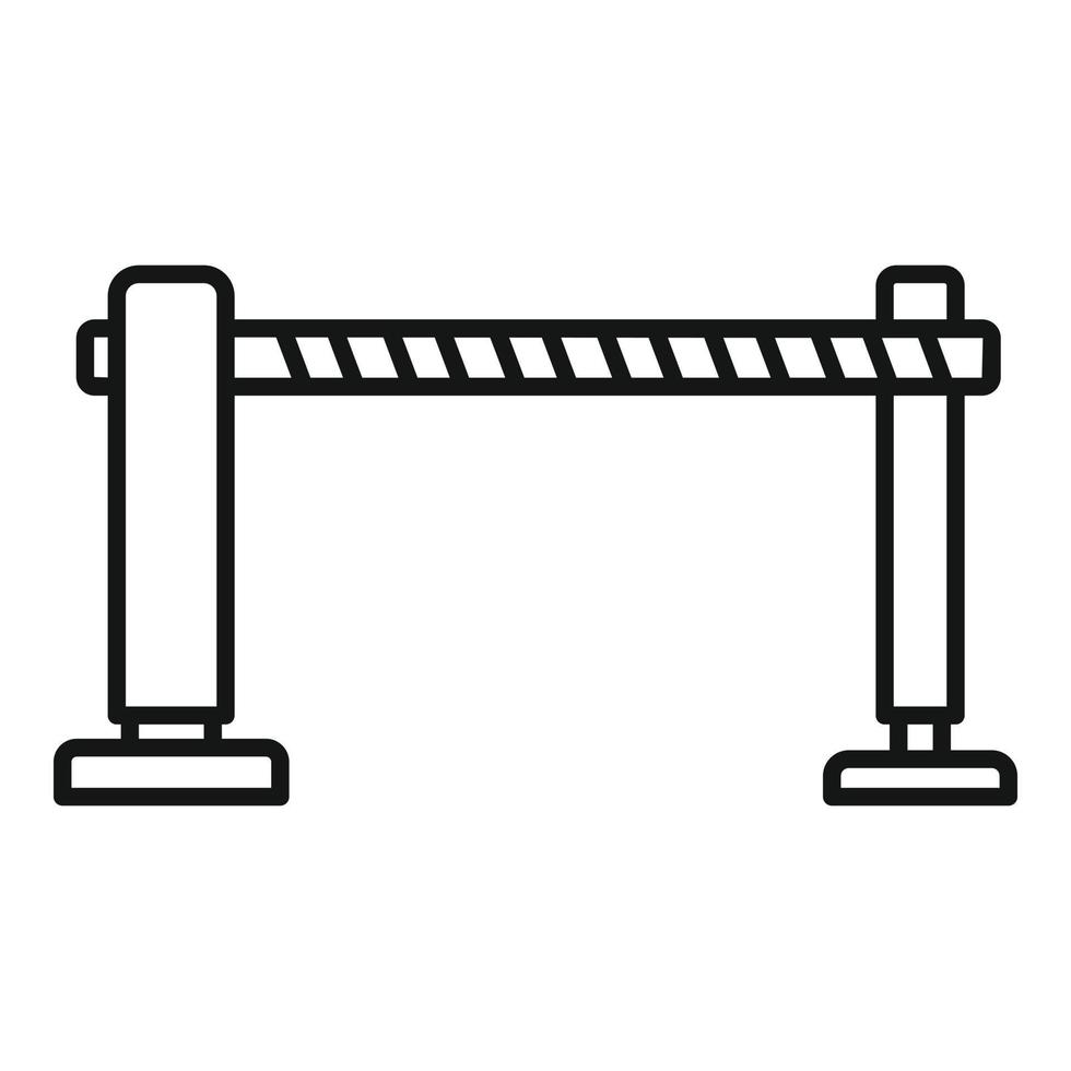 icône de barrière de chemin de fer, style de contour vecteur