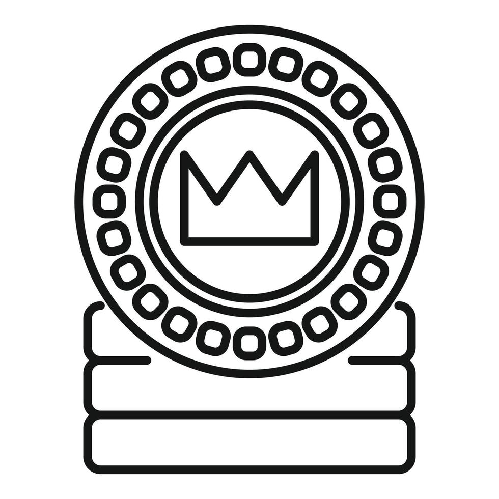 vecteur de contour d'icône de pièce de jeton. fonds de devises