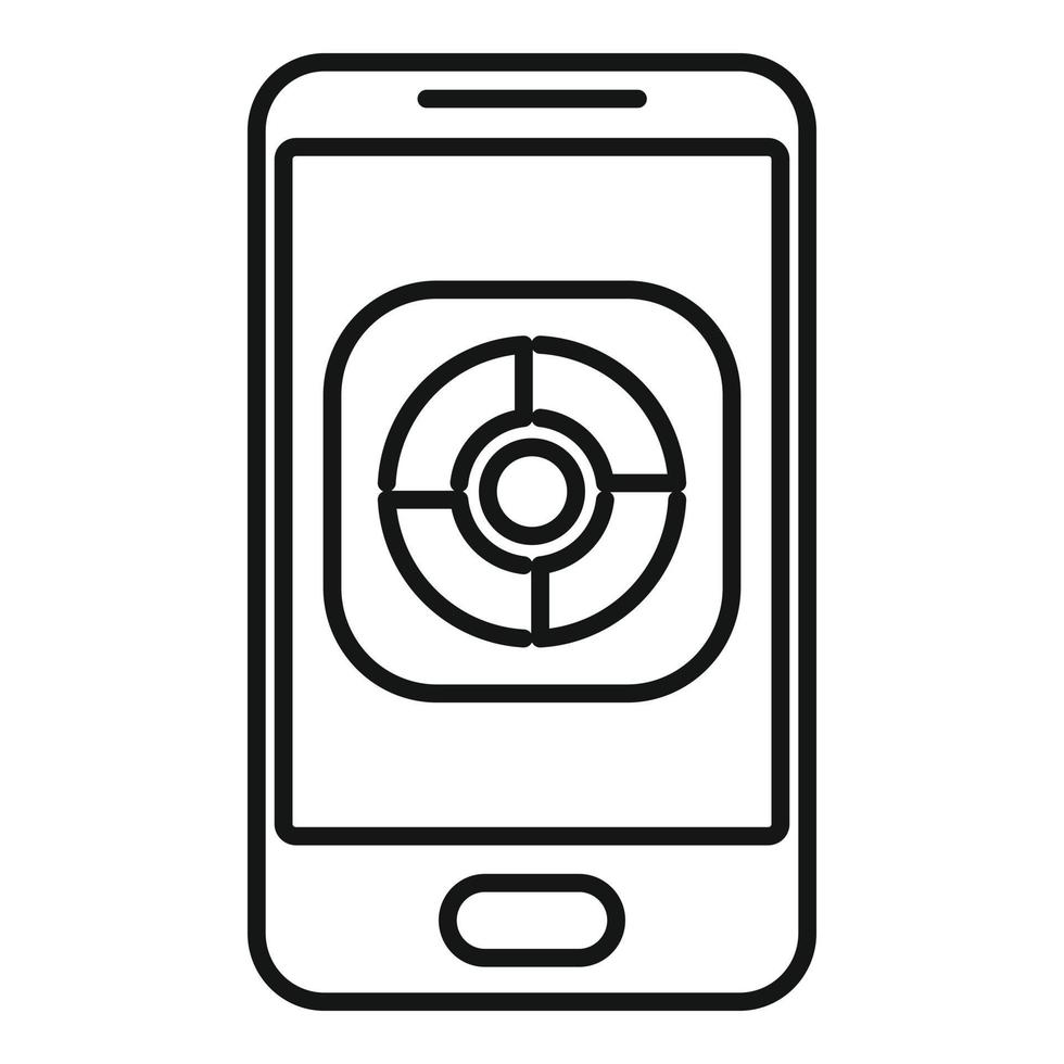 icône de télécommande de smartphone, style de contour vecteur