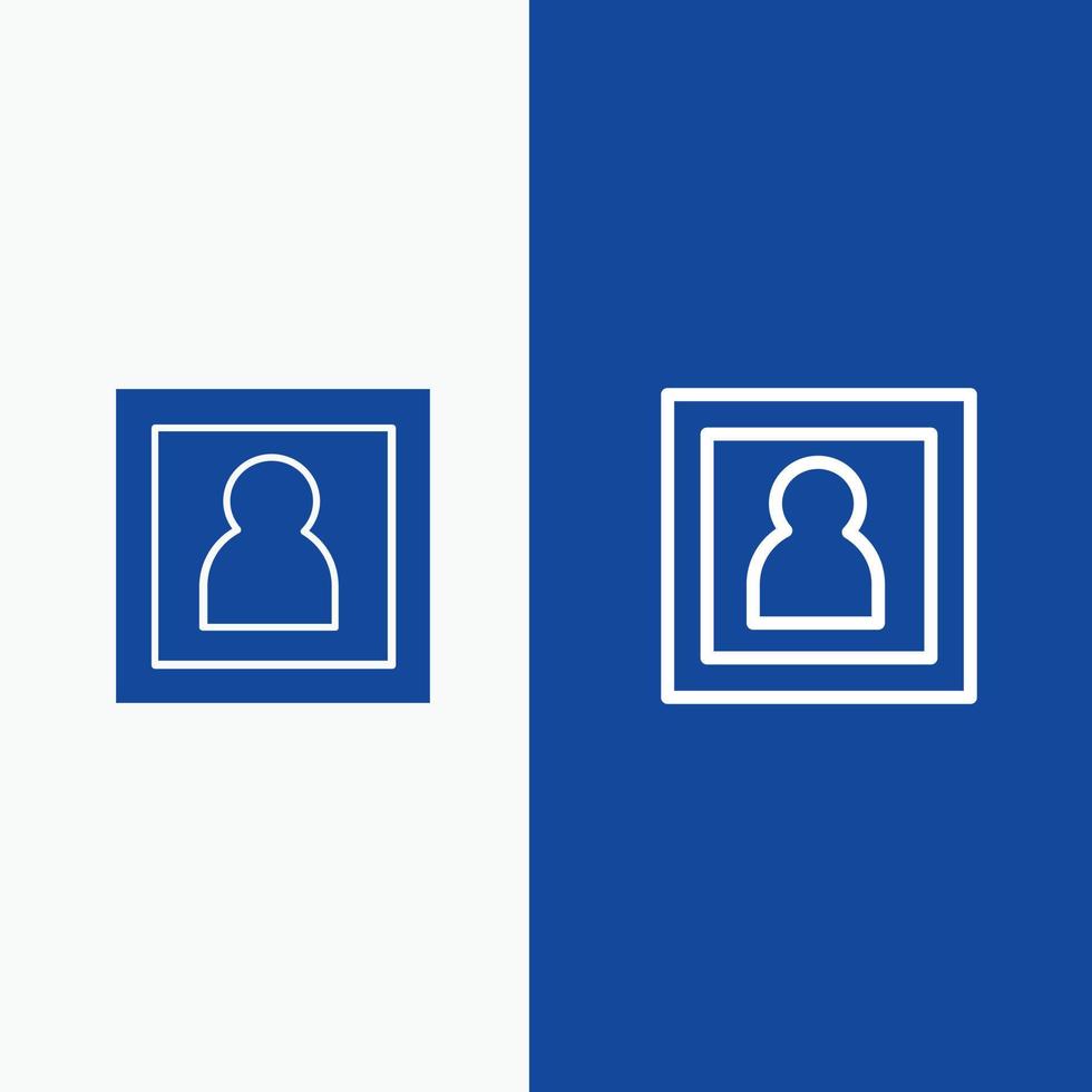 photographe photo photographie portrait ligne et glyphe icône solide bannière bleue ligne et glyphe icône solide bannière bleue vecteur