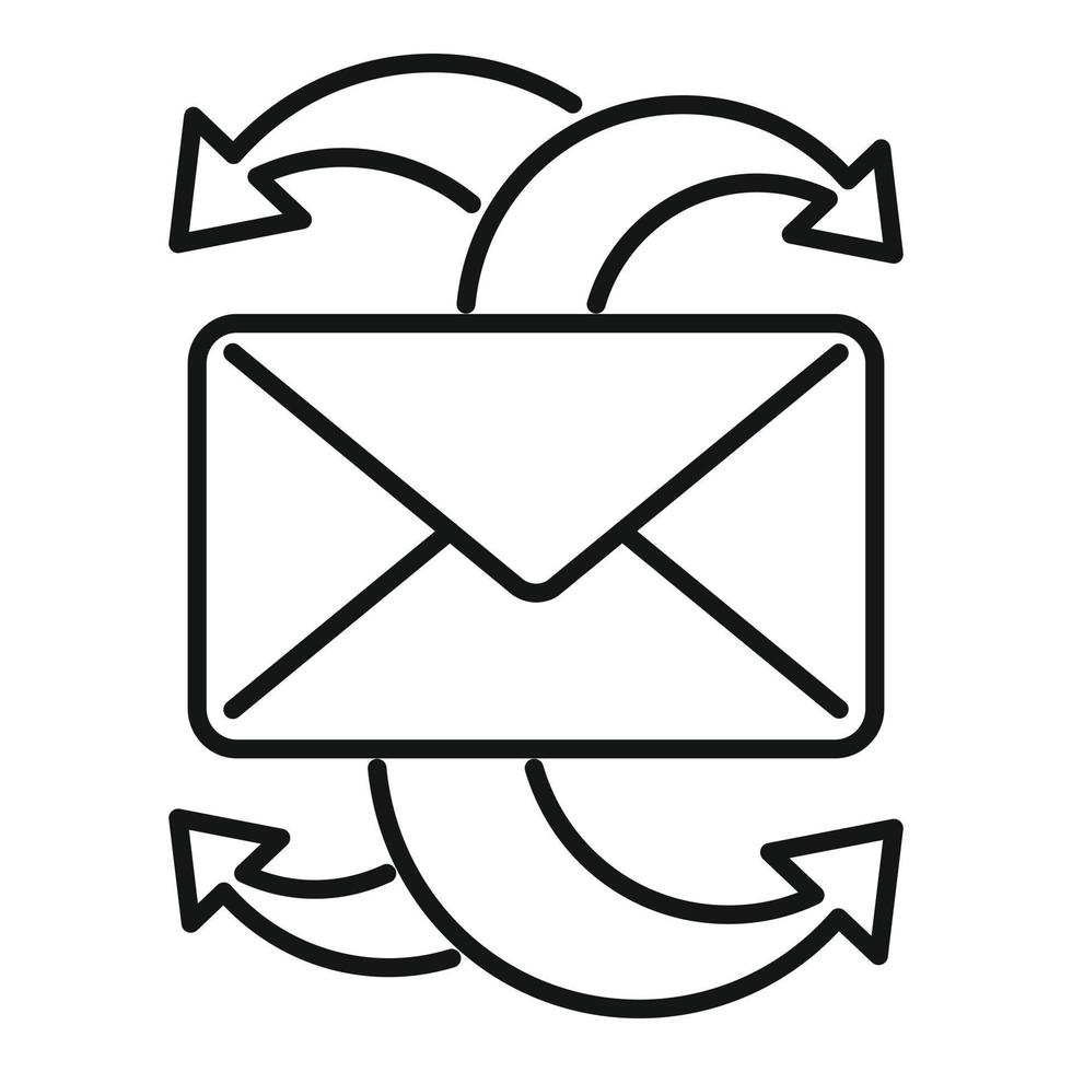icône d'e-mail de restructuration, style de contour vecteur