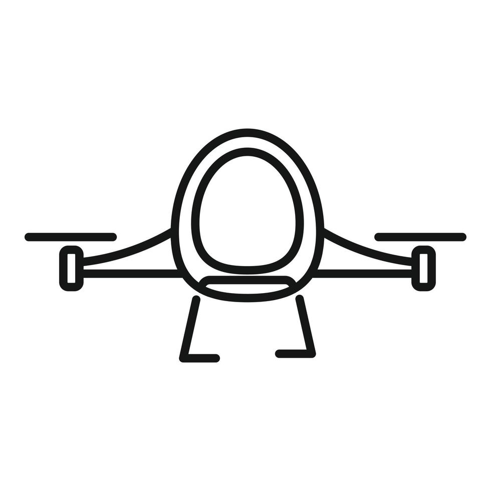 icône de taxi aérien sans pilote, style de contour vecteur