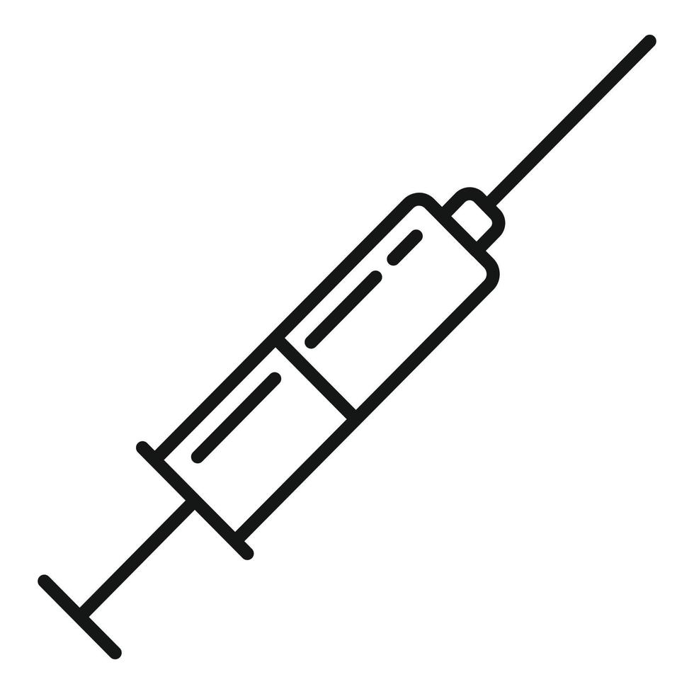 icône d'injection sédative, style de contour vecteur