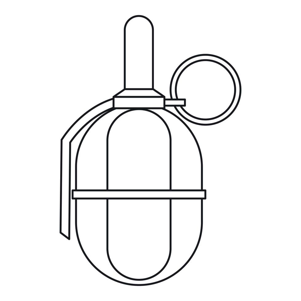 icône de grenade de paintball à la main, style de contour vecteur