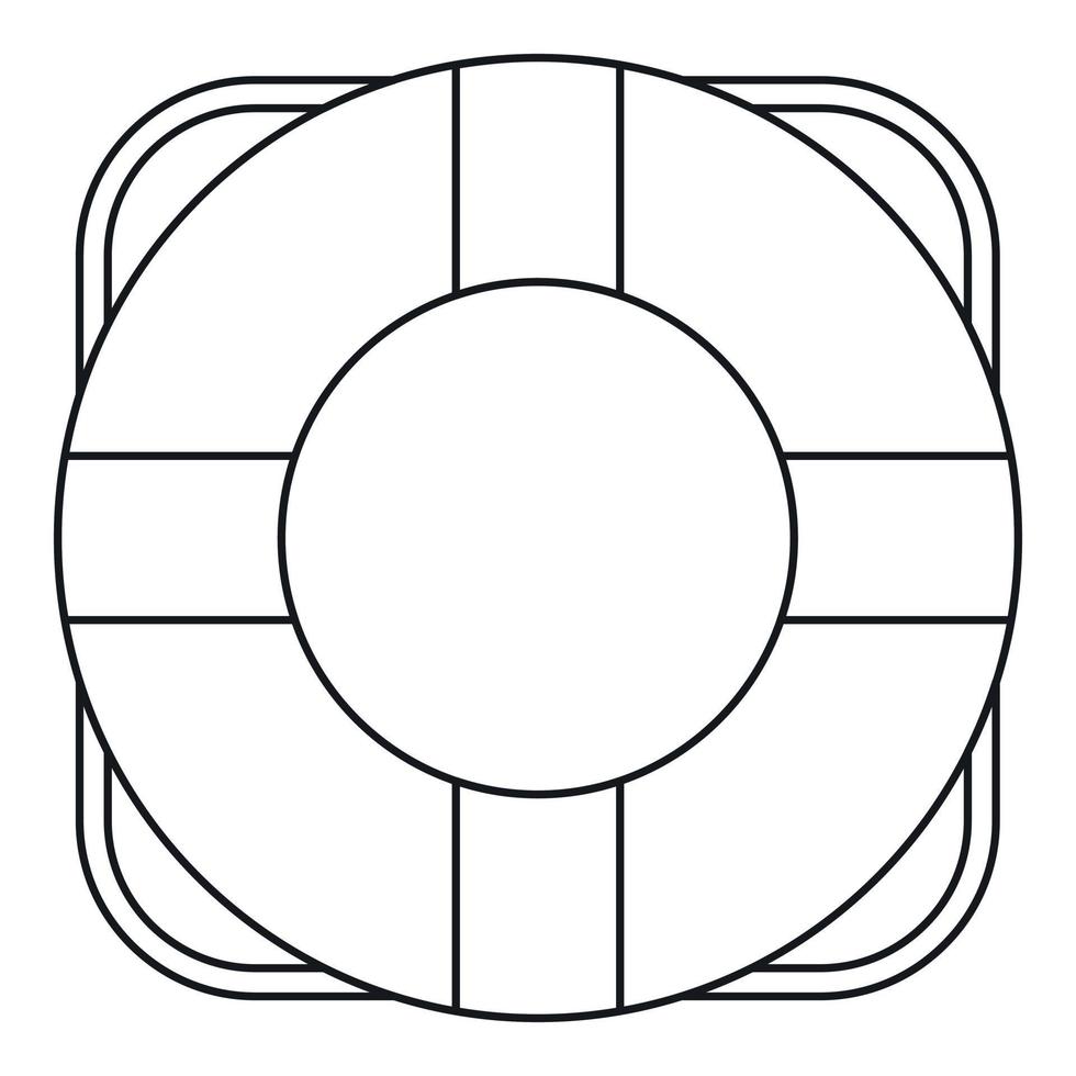 icône de bouée de sauvetage, style de contour vecteur