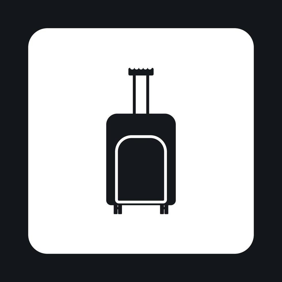 icône de valise à roulettes, style simple vecteur