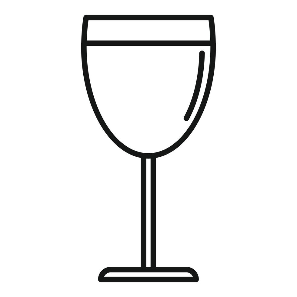 icône de verre à vin, style de contour vecteur