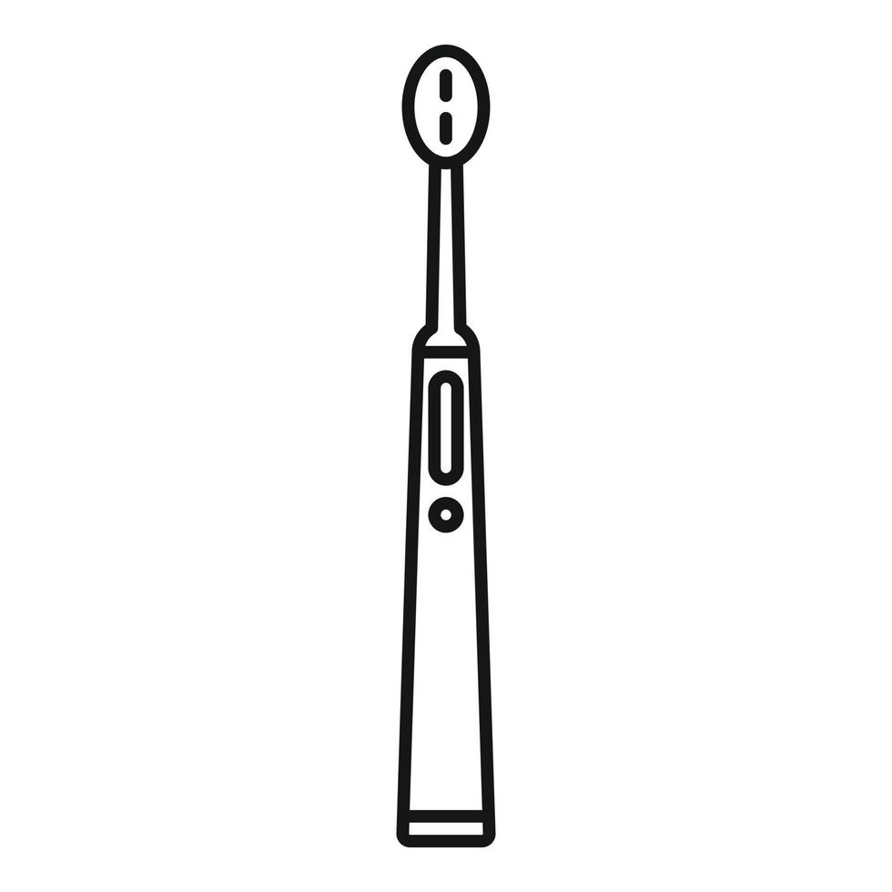 icône dentaire de brosse à dents électrique, style de contour vecteur