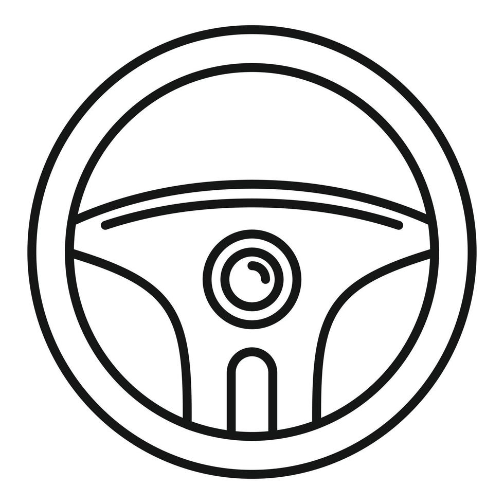 icône du volant du conducteur, style de contour vecteur