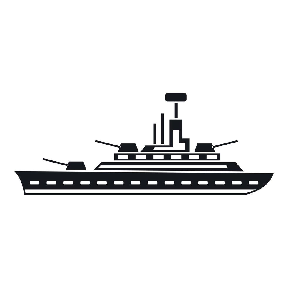 icône de navire de guerre militaire, style simple vecteur