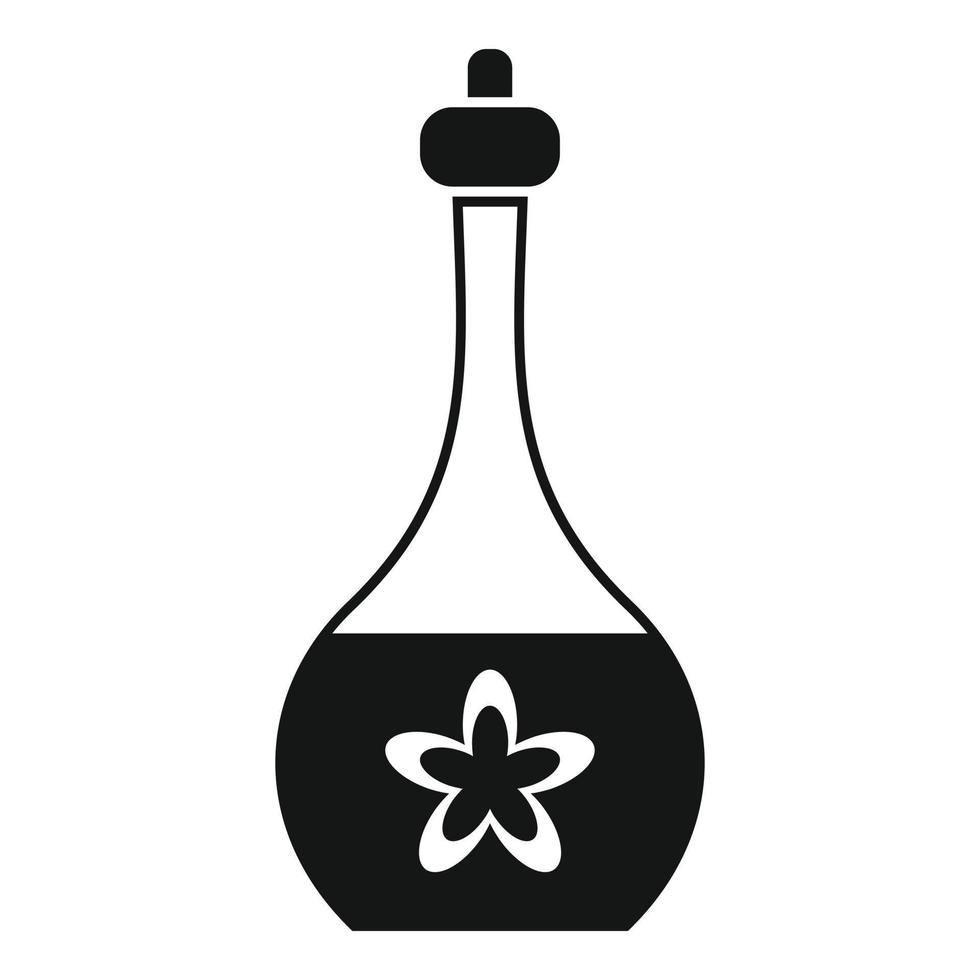 icône de flacon d'huiles essentielles, style simple vecteur