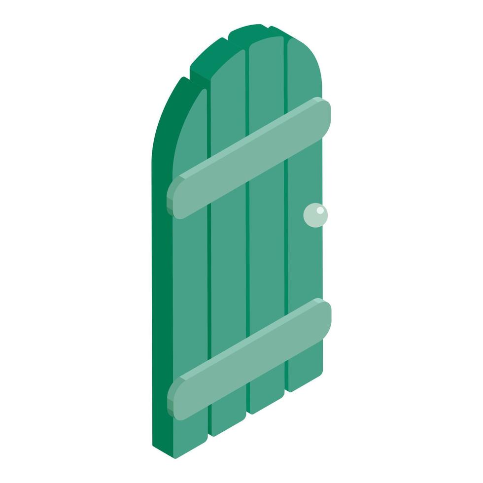 icône de porte de jardin en bois, style cartoon vecteur