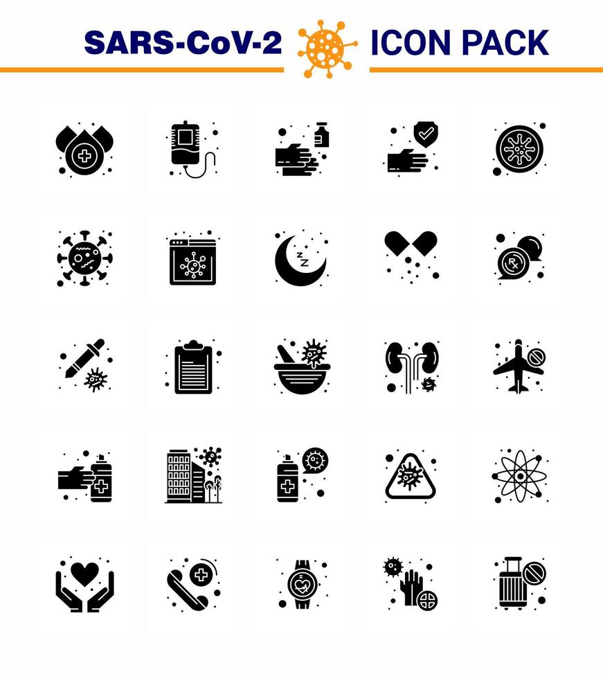 ensemble d'icônes covid19 pour l'infographie 25 pack de glyphes solides tels que le savon de bactéries covid main sûre coronavirus viral 2019nov éléments de conception de vecteur de maladie