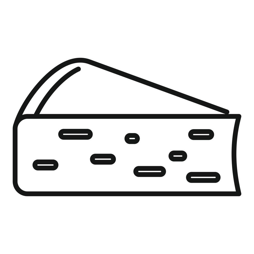 icône de fromage doux, style de contour vecteur
