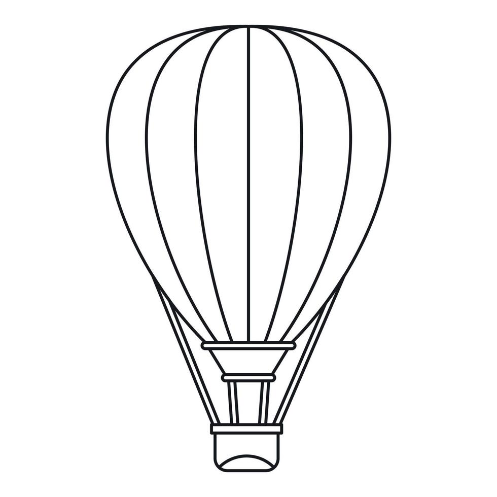 icône de montgolfière, style de contour vecteur