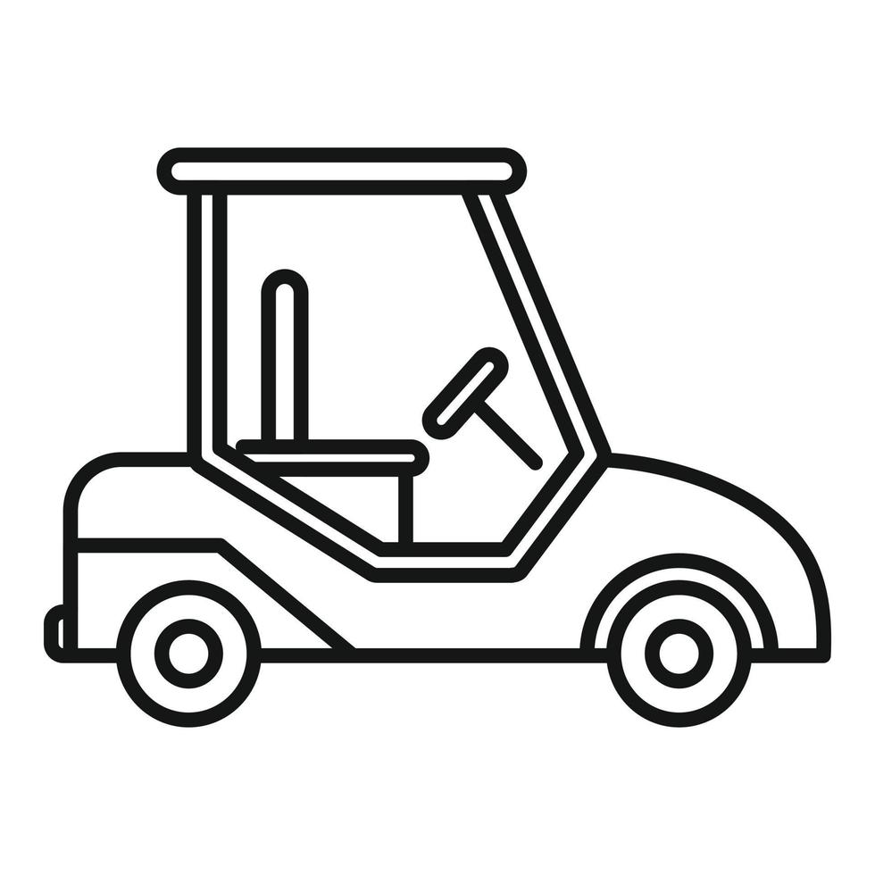icône d'équipement de voiturette de golf, style de contour vecteur