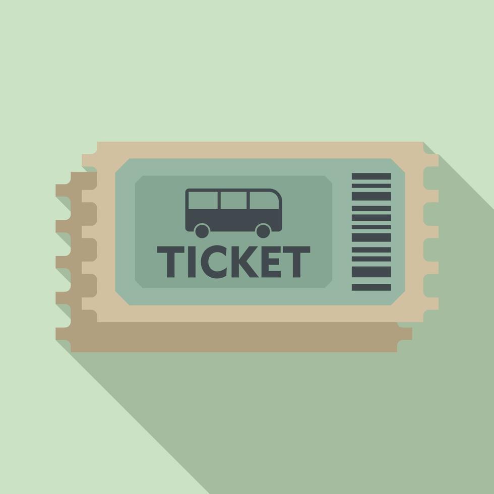 icône de billet de bus validateur, style plat vecteur