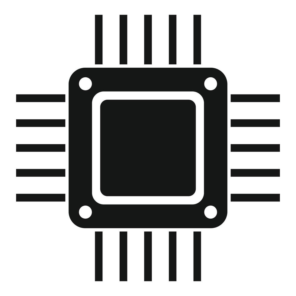 icône de processeur radio, style simple vecteur