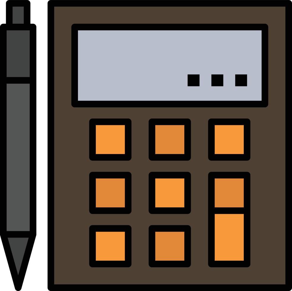 comptabilité compte calculer calcul calculatrice mathématique financière plat couleur icône vecteur icône modèle de bannière