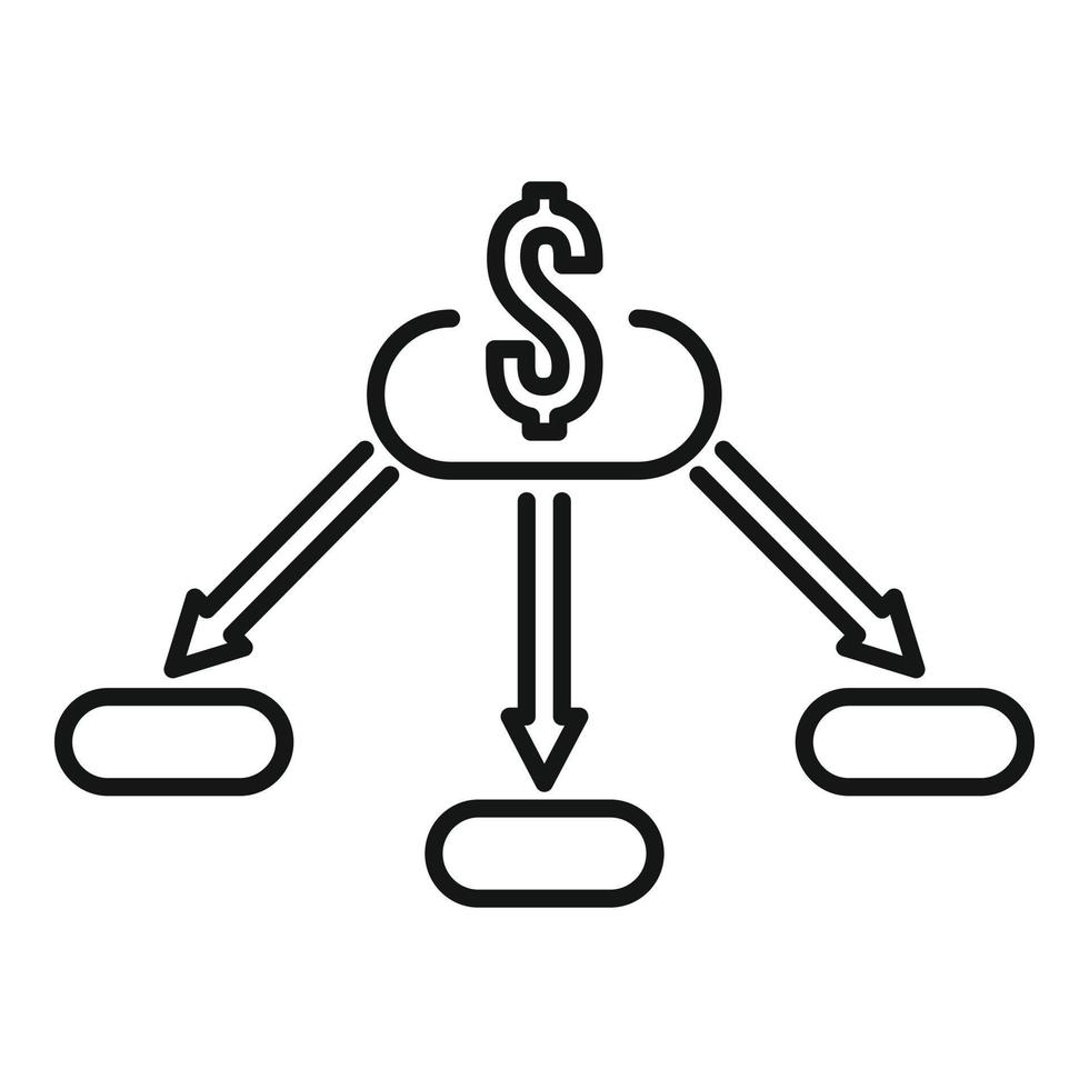 icône de restructuration des investissements, style de contour vecteur