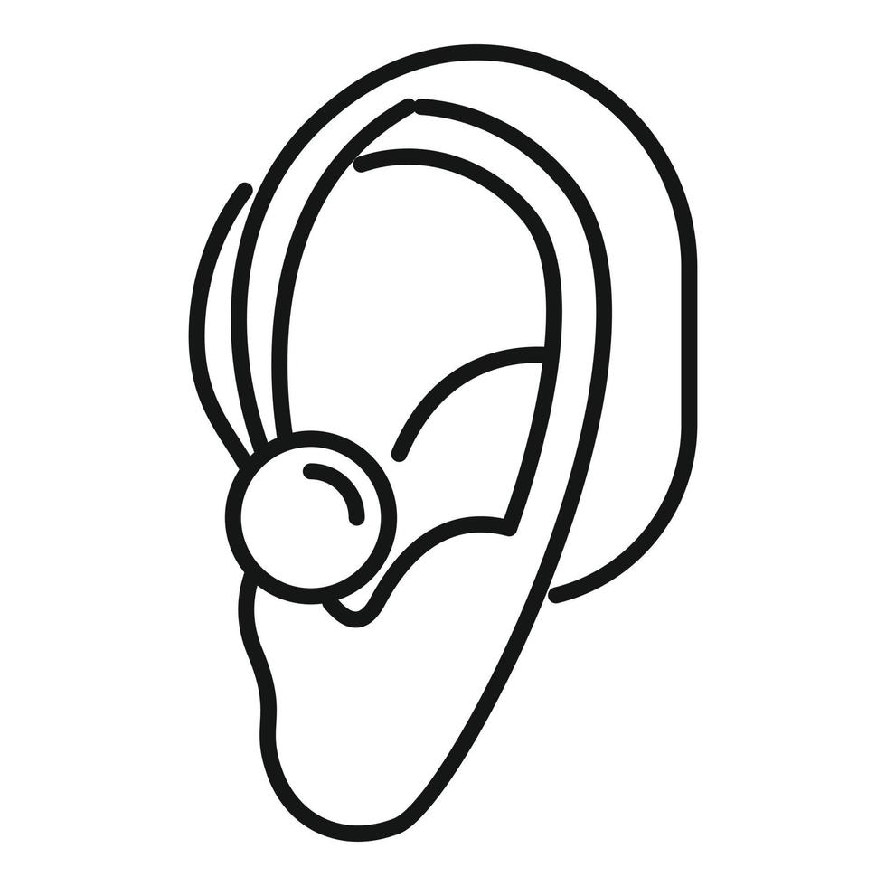 icône d'aide auditive, style de contour vecteur