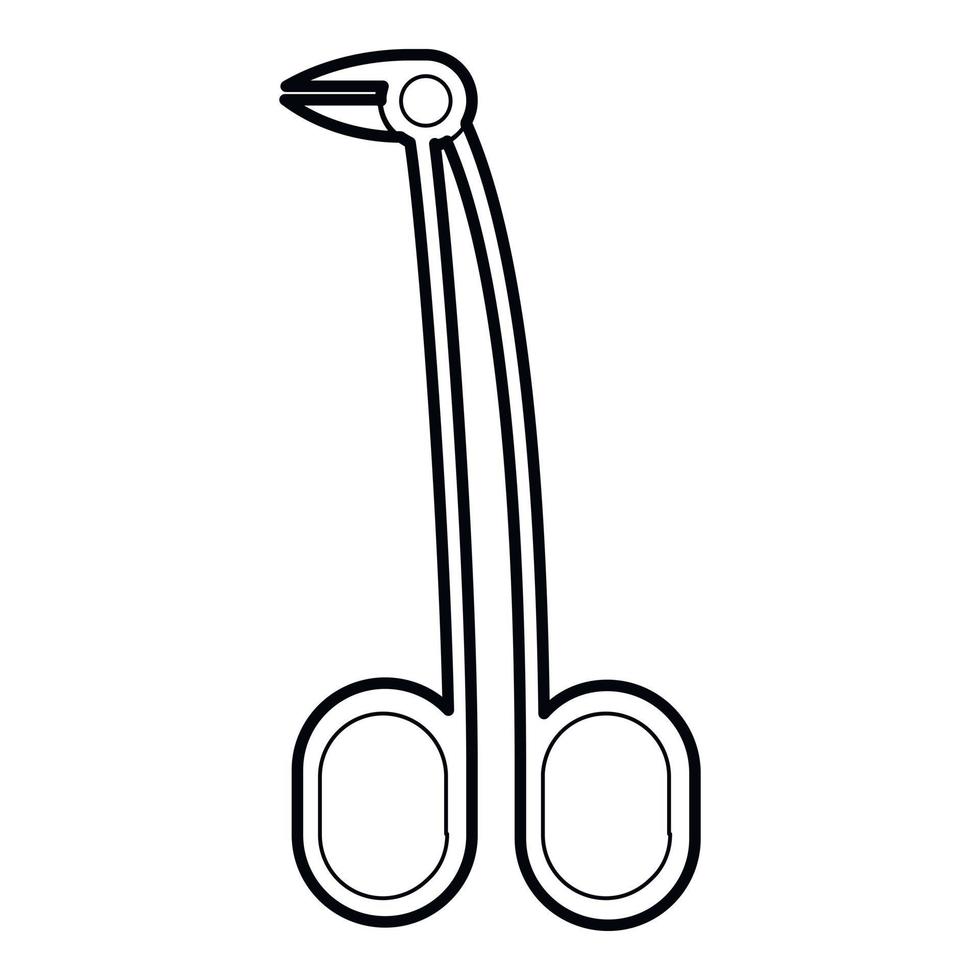 icône de pince chirurgicale, style de contour vecteur