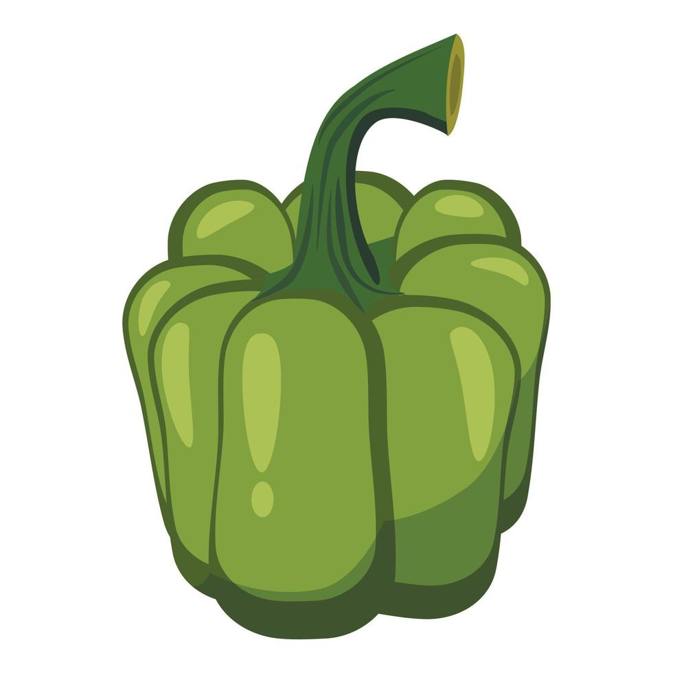 icône de poivron vert, style cartoon vecteur