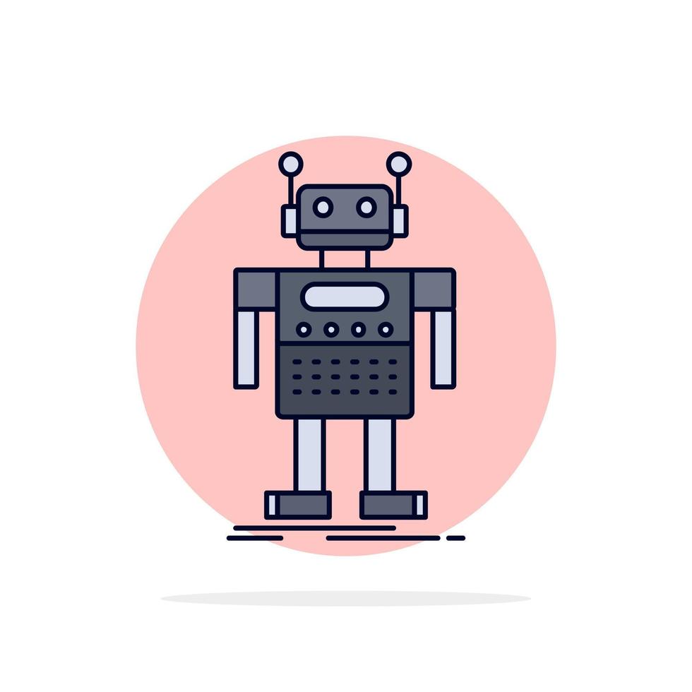 robot android bot artificiel technologie plat couleur icône vecteur