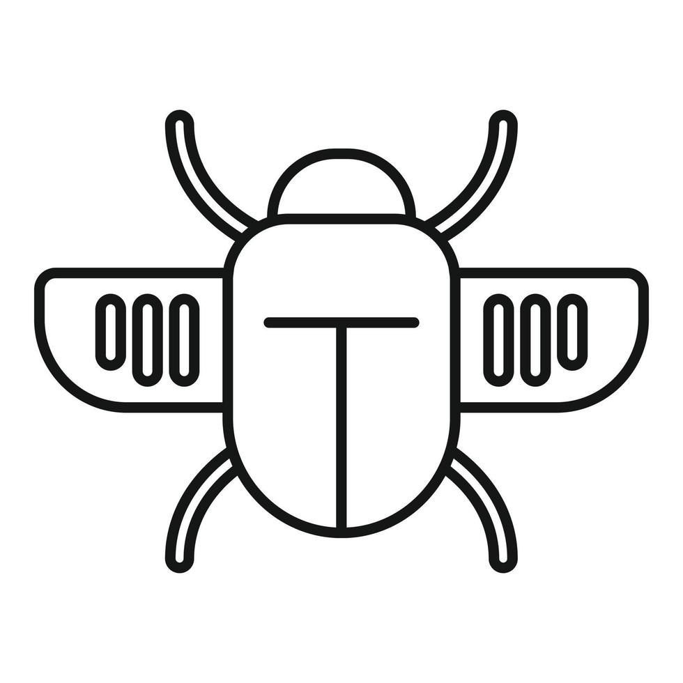 icône d'ailes de scarabée, style de contour vecteur