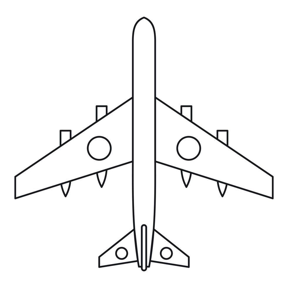 icône d'avion de chasse militaire, style de contour vecteur