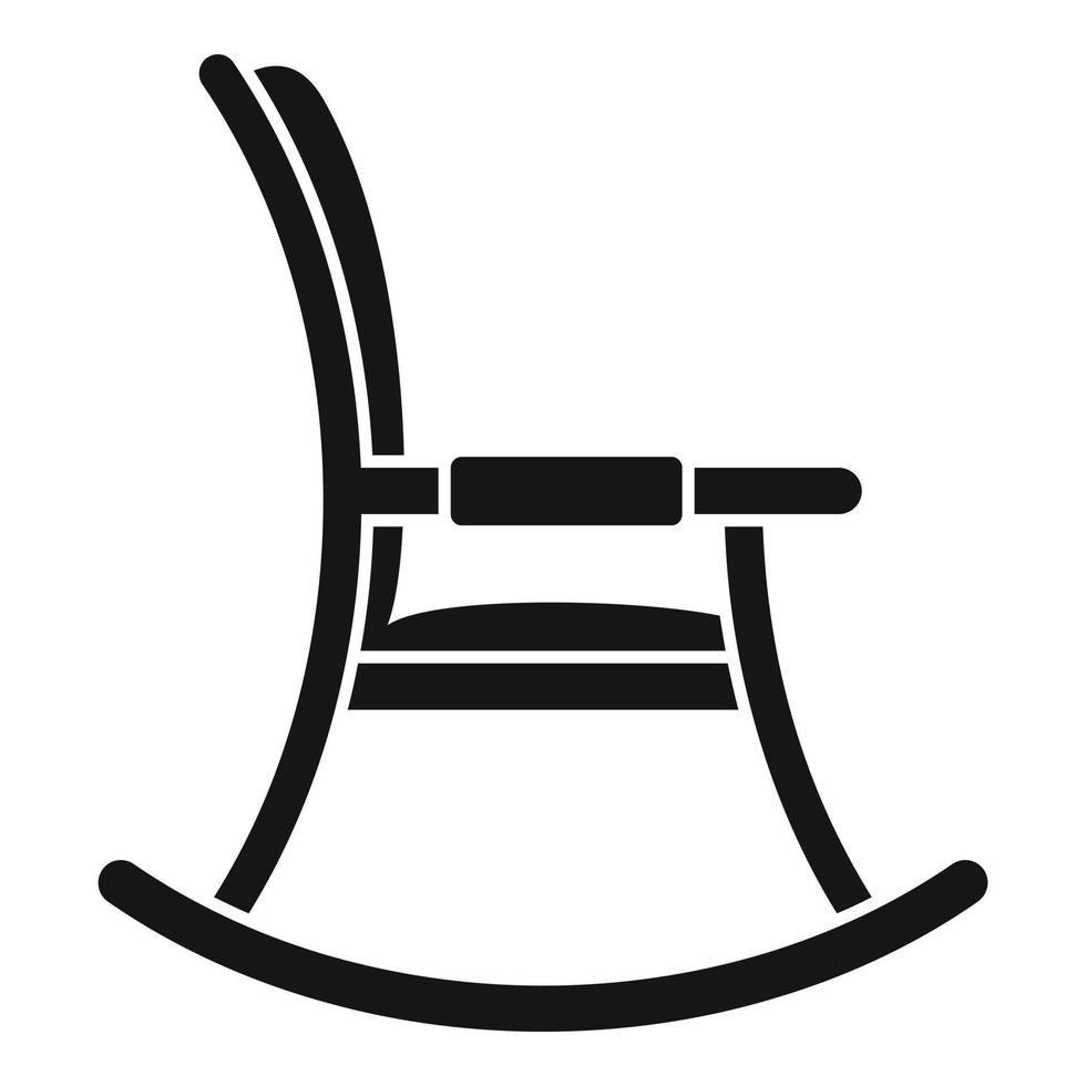 icône de fauteuil à bascule de retraite, style simple vecteur