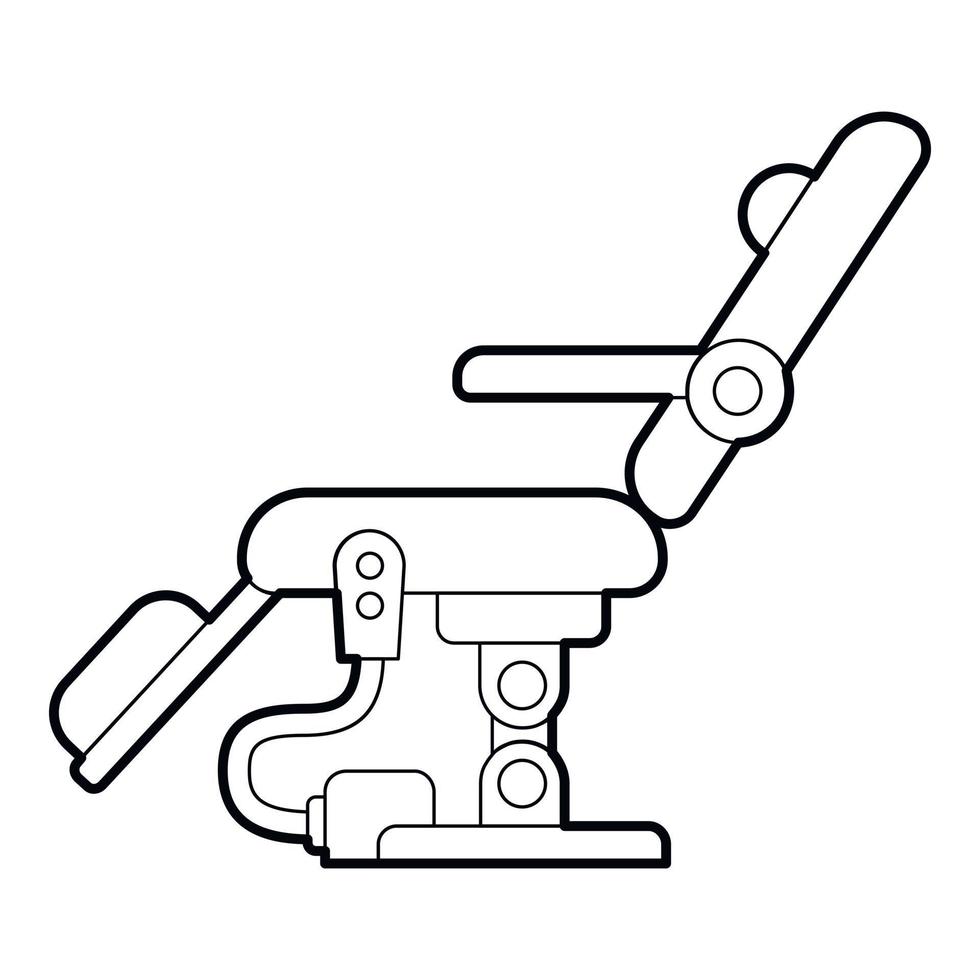 icône de fauteuil dentaire, style de contour vecteur