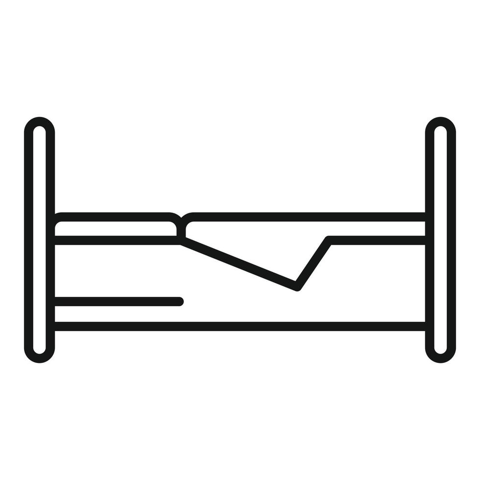 icône de lit de soins infirmiers, style de contour vecteur