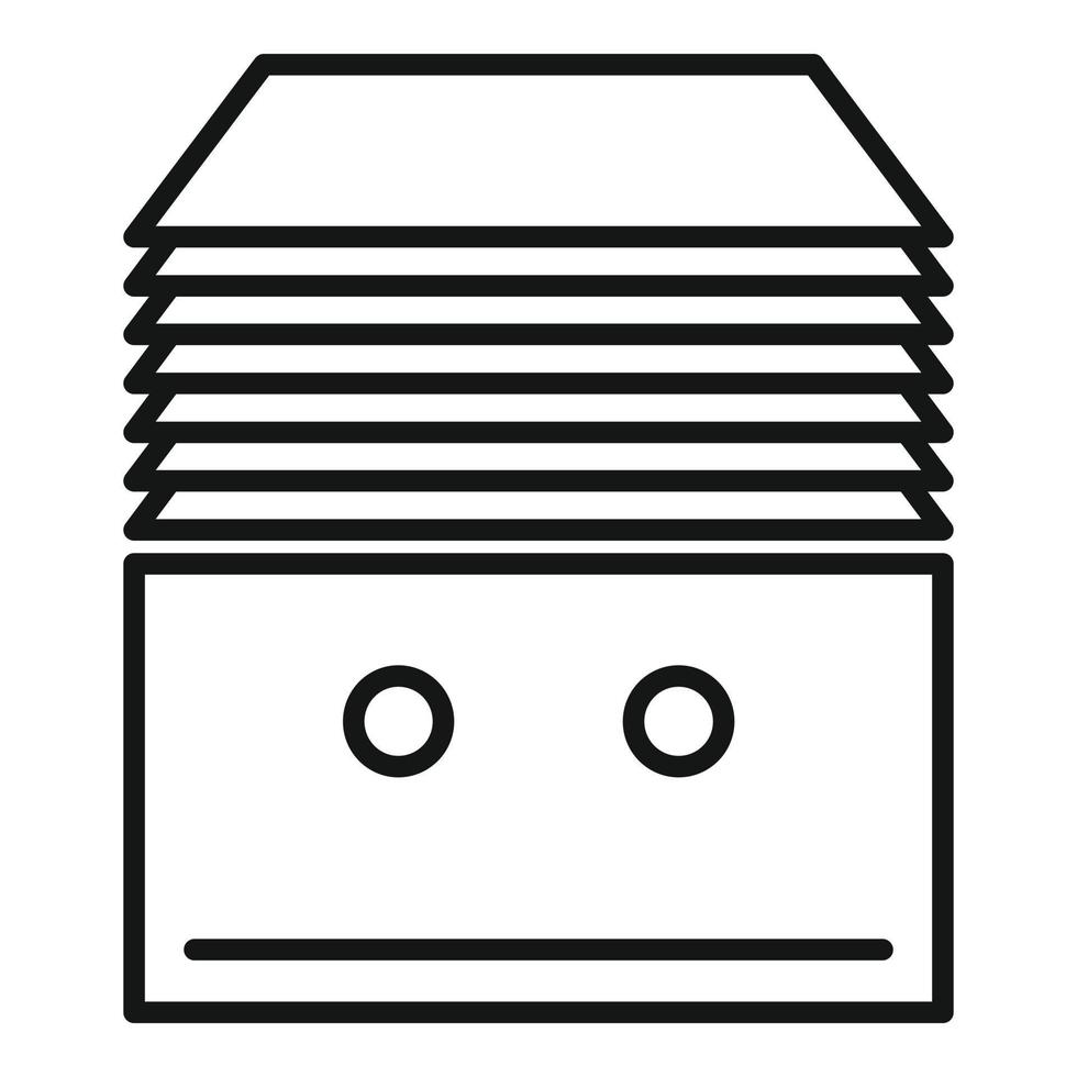icône de pile de documents, style de contour vecteur