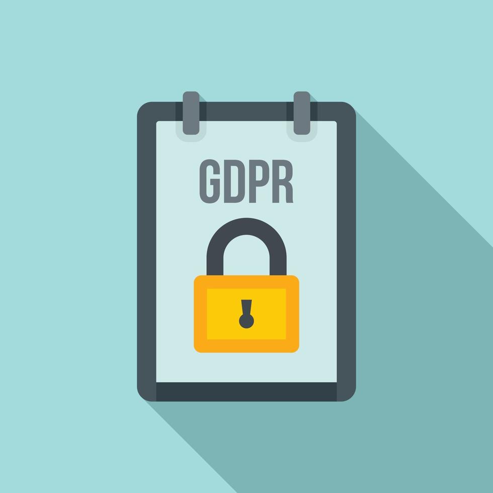 icône d'informations personnelles gdpr, style plat vecteur