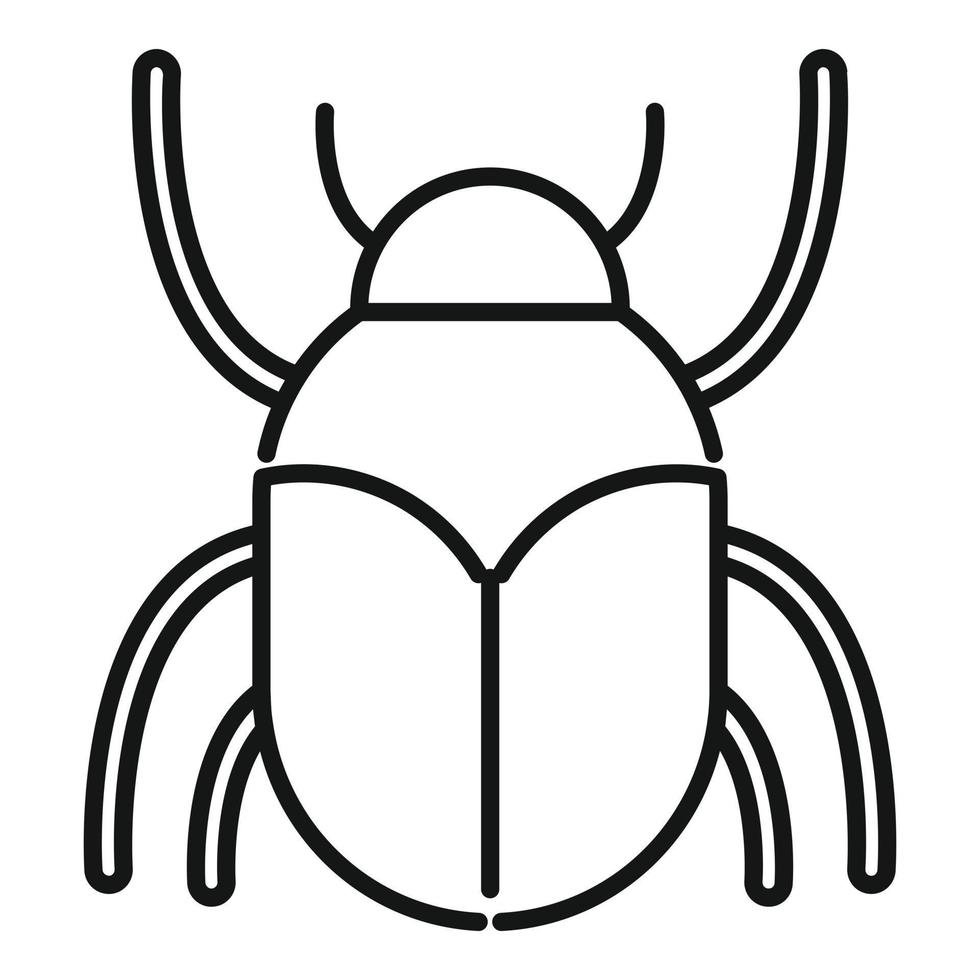 icône d'insecte scarabée, style de contour vecteur