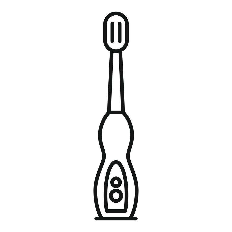 icône de dents de brosse à dents électrique, style de contour vecteur