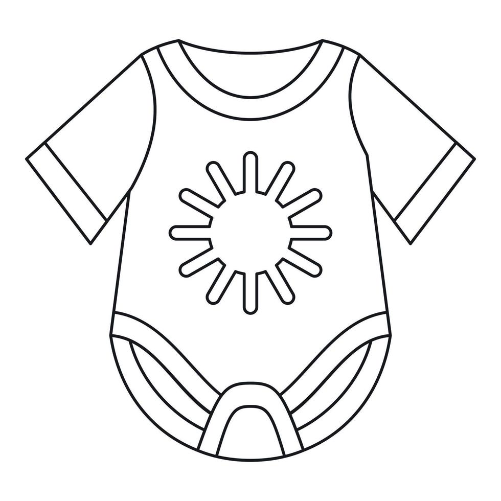 icône de body bébé, style de contour vecteur