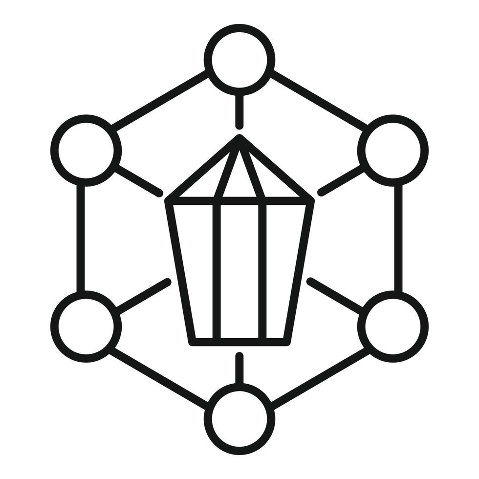 icône de structure de nanotechnologie, style de contour vecteur