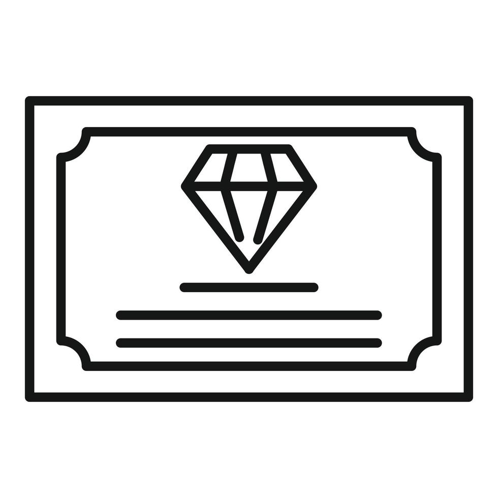 icône de diamant de boîte, style de contour vecteur