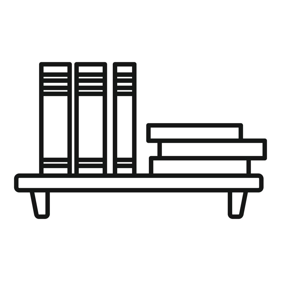 icône d'étagère de livre, style de contour vecteur
