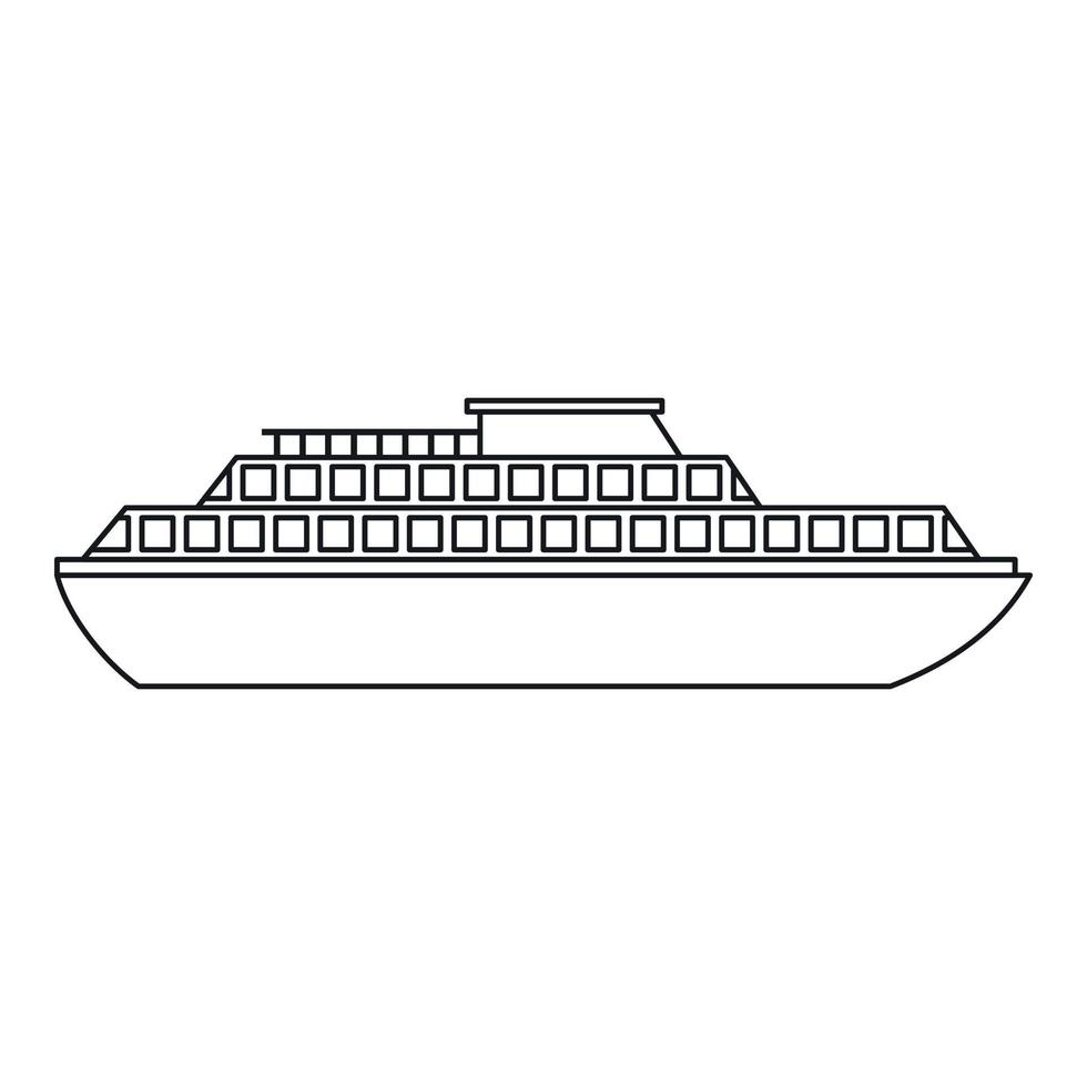 icône de bateau de croisière, style de contour vecteur