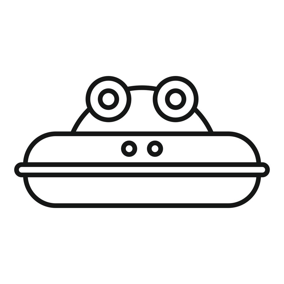icône d'anneau gonflable de grenouille, style de contour vecteur