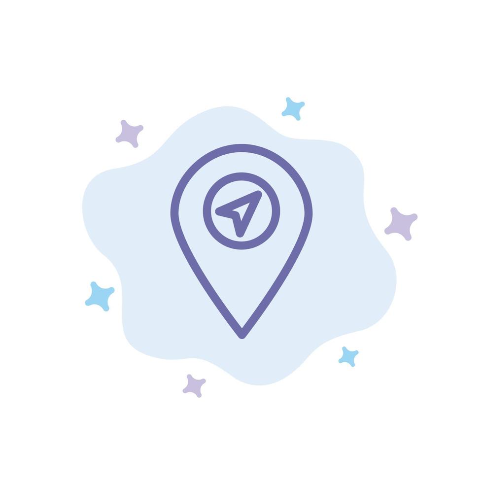 icône bleue du pointeur de carte de localisation sur fond de nuage abstrait vecteur