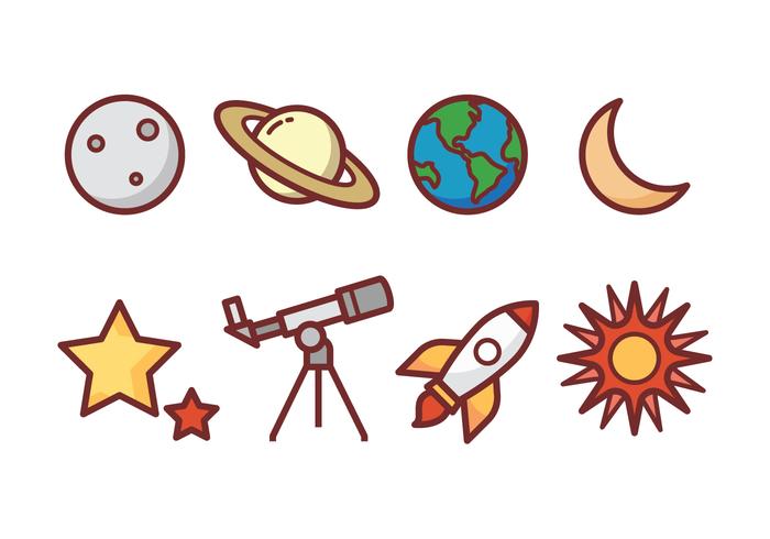 Astronomie Icon Pack vecteur