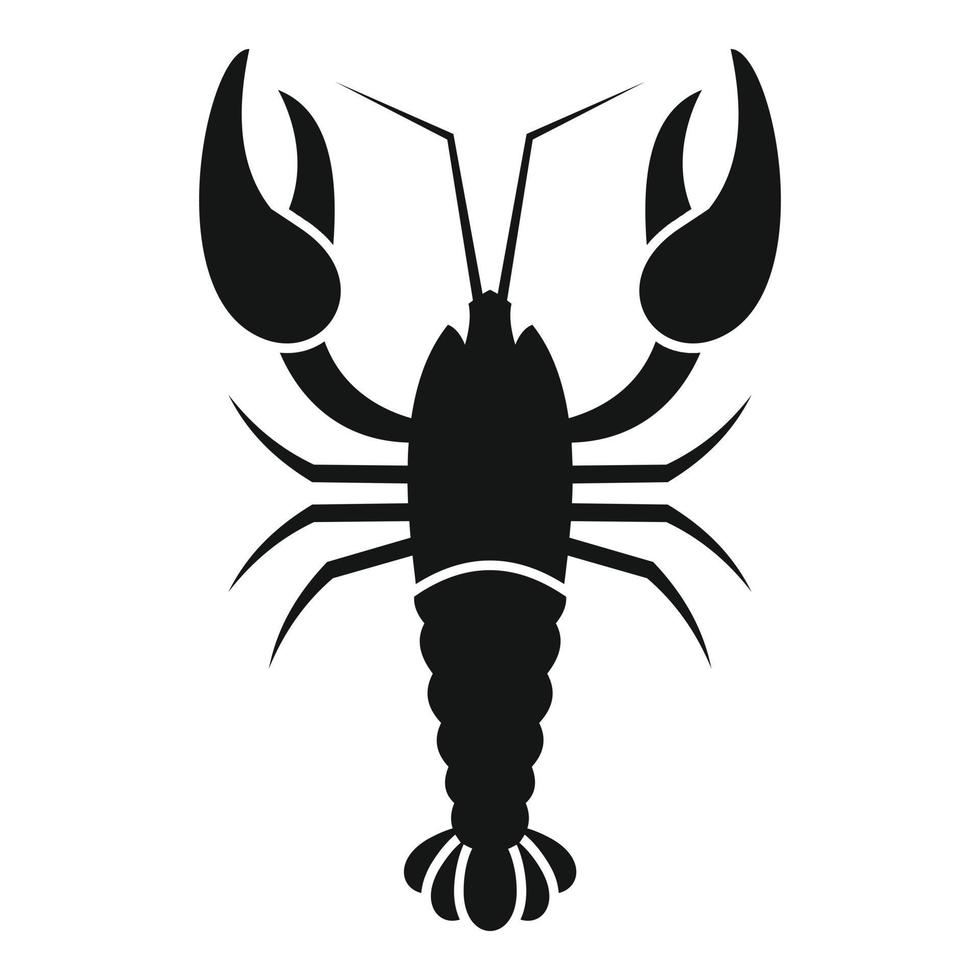 icône de homard de fruits de mer, style simple vecteur